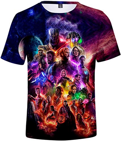 PANOZON Camiseta Niños Impresión de Vengadores Endgame para Fanes de Superhéroes T-Shirts Unisex (L, Colección-5)