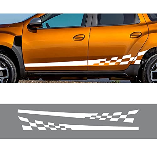 para Dacia Duster 1.0 Tce Turbo Logan 1.4 1.6 Mpi Dci Mcv Sandero R4 Auto Accesorios 2PCS Etiqueta Lateral de la Puerta del Coche Etiqueta de película de Vinilo