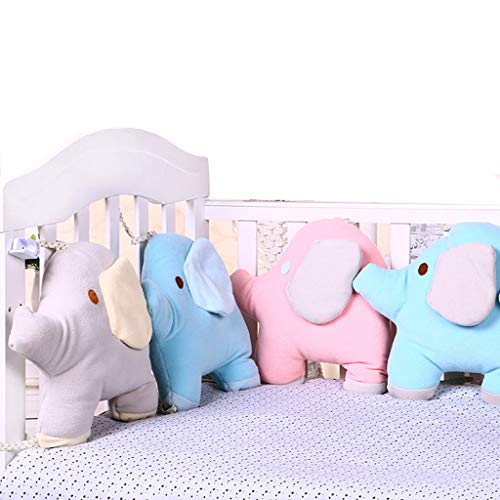 protector cuna,Creativo Baby Algodón Cot Liner Bumper, Adorable forma de elefante Polka Dot Star Crib Bed Bumper para Niños Pequeños - 6 piezas