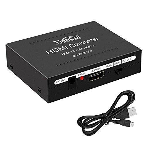 Tihokile HDMI Extractor 4Kx2K HDMI Convertidor HDMI a HDMI +Óptico SPDIF/Toslink+ RCA L/R Adaptador de Convertidor Digital a Analógico para PS3 PS4 BLU-Ray DVD TV