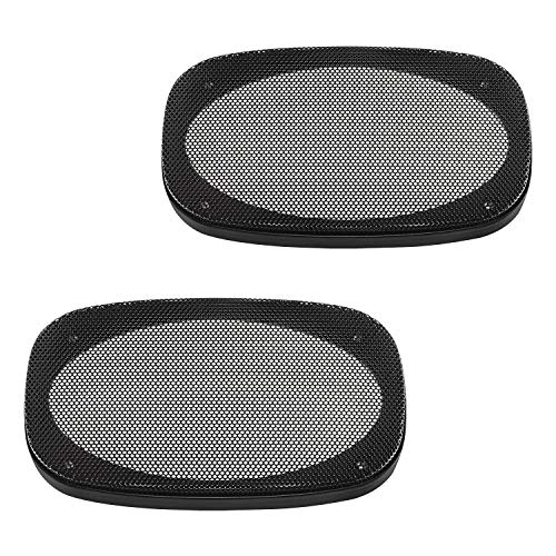 Tomzz Audio 2800-005 - Rejilla para altavoces de 4 x 6 pulgadas, color negro, 2 piezas de plástico con rejilla de metal