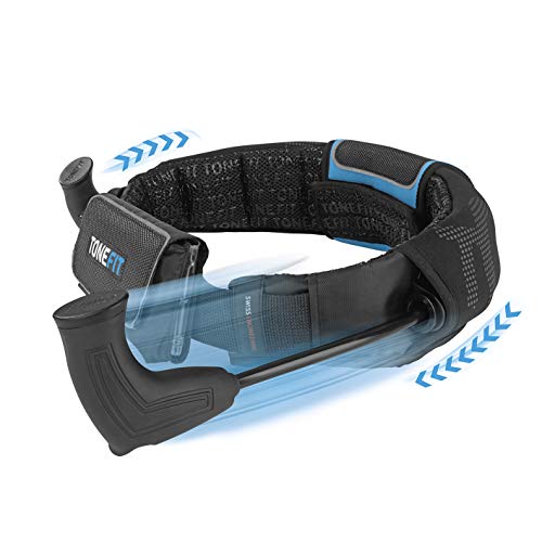 TONEFIT Sonido Adultos: efit Unisex de la Cueva de León Fitness Cinturón para fácil Entrenamiento de Cuerpo Entero | Ideal Mientras Corre | Función Forma como Un Cross Trainer, Negro Azul