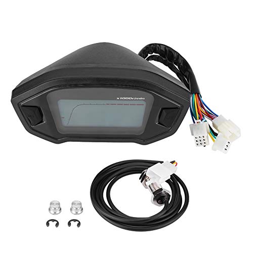 Velocímetro de motocicleta Universal Moto Velocímetro digital colorido LCD Cuentakilómetros Tacómetro con sensor de velocidad