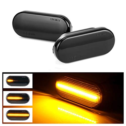 2 piezas Secuencial Blinker LED LED LED Dynamic Side Señal Light Light Fit para Bora Golf 3 4 Ajuste para PASS-AT 3BG POLO SB6