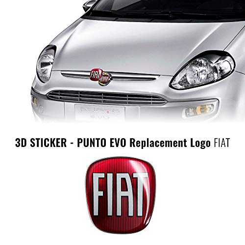 AMS 14180A - Adhesivo para Fiat 3D - Repuesto con Logotipo de Punto EVO Delantero