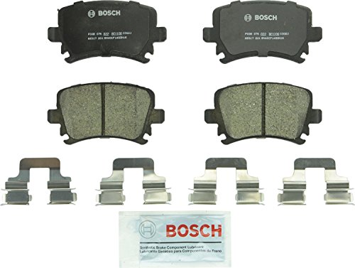 Bosch BC1108 QuietCast Premium - Juego de pastillas de freno de disco de cerámica para Audi A3, A4, A6, Quattro, S3, TT; Volkswagen Eos, Golf, GTI, Jetta, Passat, R32, Rabbit, Tiguan, trasero