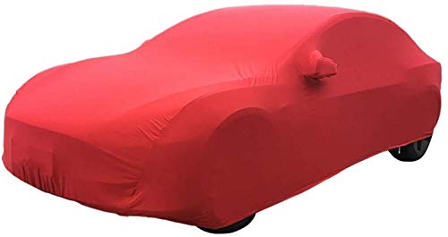 Car cover Compatible con Dodge Challenger SRT HELLCAT Tela elástica para interiores y exposiciones en sótano, protector solar (color: rojo)