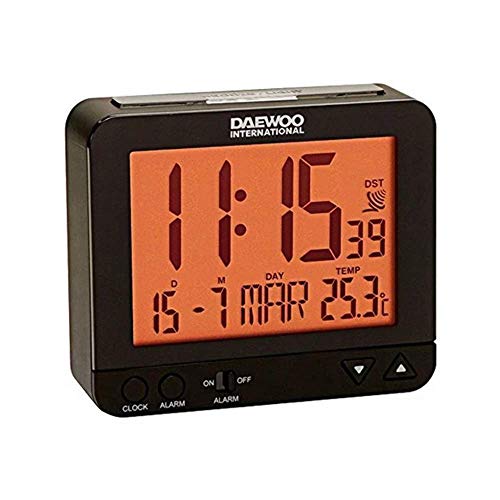 DAEWOO DCD-200B - Reloj despertador, negro