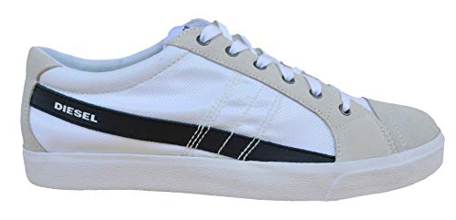 Diesel Sneakers D-String Low RGS - Zapatillas de deporte, color blanco y negro, color Blanco, talla 45 EU