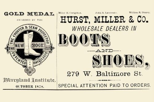 Distribuidores al por mayor en Botas y zapatos 28x42 Giclee sobre lienzo - Hurst Miller & Co.