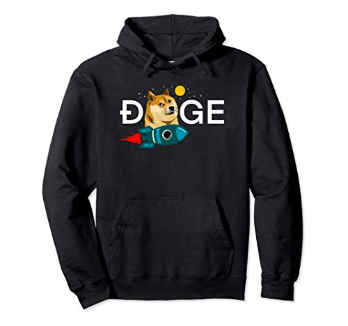 Dogecoin Rocket Shirt, Funny Doge to the Moon Cryptocurrency Sudadera con Capucha