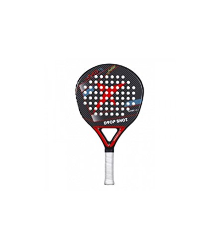 DROP SHOT Conqueror 5.0 Jr Pala de Pádel, Unisex niños, Gris, 320-350 gr