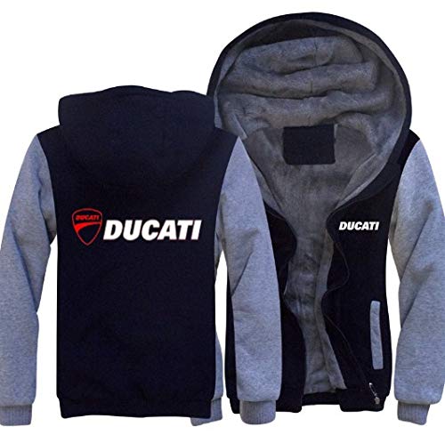Ducati-Red Devils Chaqueta con capucha, equipo de carreras, chaqueta de manga larga con vellón grueso, camiseta casual para hombres y mujeres, chaqueta caliente con cremallera ( Color : C , Size : M )