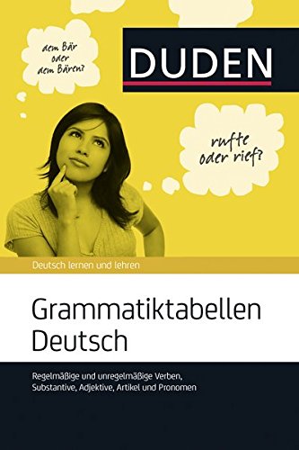 Duden Grammatiktabellen Deutsch: Regelmäßige und unregelmäßige Verben, Substantive, Adjektive, Artikel und Pronomen