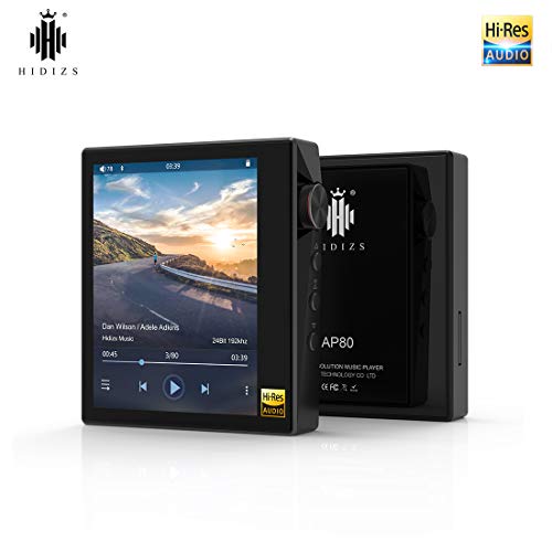 HIDIZS AP80 Reproductor de música HiFi ultraportátil con Bluetooth LDAC / aptX / FLAC, Reproductor de MP3 de Alta resolución con Pantalla Táctil Completa (Negro)