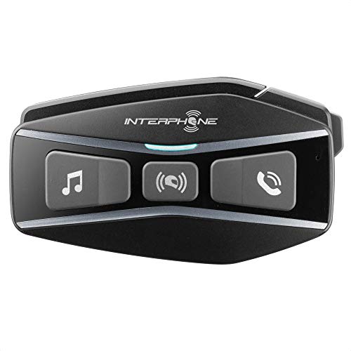 INTERPHONE Cellularline INTERPHOUCOM16 | Bluetooth 5.0 Auriculares Manos Libres para Casco Moto con Tecnología Mesh 2.0, para 24 Motoristas Distancia 1,6Km, hasta 15 Horas, MP3, GPS, Impermeable IP67