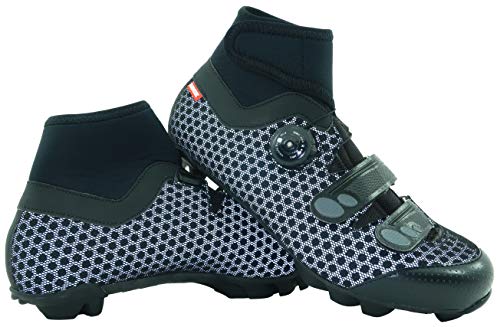 LUCK Zapatillas de Ciclismo para Invierno Winter MTB, con Suela de Carbono SHD, y Sistema rotativo de precisión acompañada de 2 velcros. (43 EU)