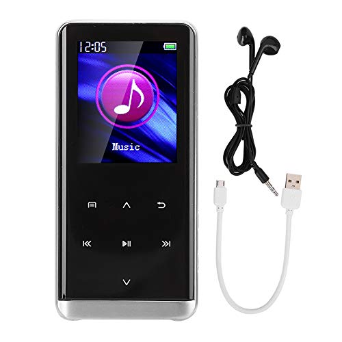 Mini reproductor de MP3 y MP4, Bluetooth 4.2 Reproductor de música de sonido sin pérdida de alta fidelidad con radio FM/grabación de audio/libro electrónico (auriculares de música incluidos)(32G)