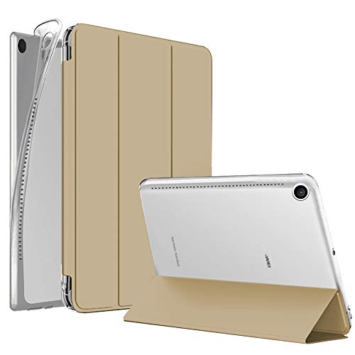 NewTop - Funda compatible con Huawei Mediapad M5 de 10,8", funda Flip Ori Case ultra fina y ligera, soporte protector TPU y piel sintética dorado