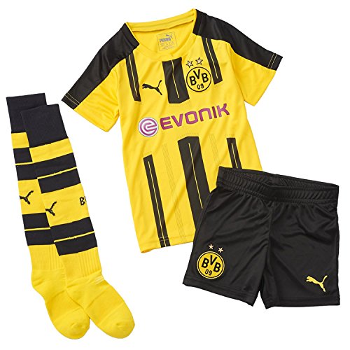 PUMA - Juego Mini Local del Borussia Dortmund con Conjunto de bebé para niños, Infantil, Color Amarillo/Negro, tamaño 92