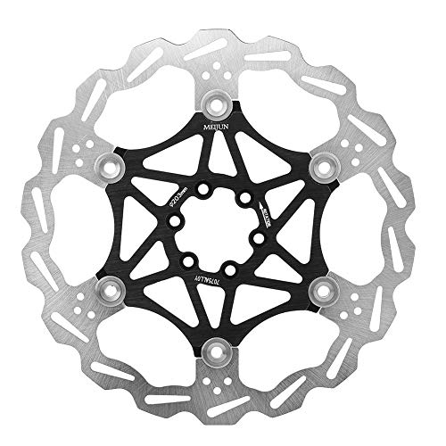 Rotor de freno de disco de bicicleta, 160/180/203 mm Tipo de bicicleta de montaña Disco de freno flotante Accesorio de ciclismo para pastillas de freno de bicicleta Rojo, Negro(203mm-negro)
