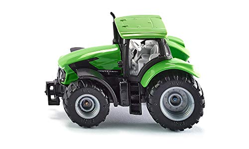 SIKU 1081, Tractor DEUTZ-FAHR TTV 7250 Agrotron, Verde/Negro, Cabina desmontable, Ruedas de goma