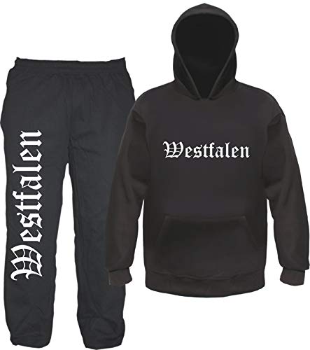 sostex Westfalen Chándal – Alemán – Pantalones y sudadera con capucha Negro L