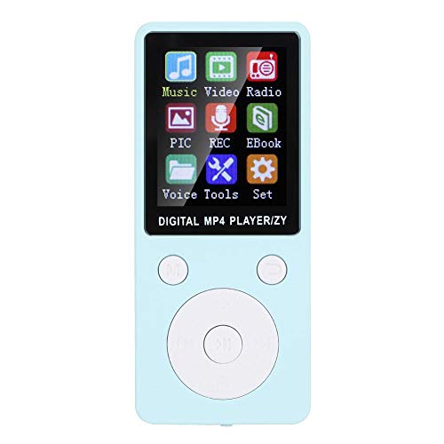 Sutinna Reproductor de MP3 MP4, 8G Reproductor de música Digital portátil Bluetooth4.2, Compatible con música/Radio/grabación/Video/Libro electrónico/función de cronómetro Incorporado(Azul)