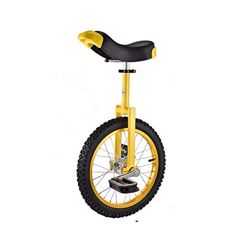 Uniciclo al Aire Libre de 16"Pulgadas Uni-Ciclo de Uni-Ciclo Impermeable para Adultos niños, una Rueda Bicicleta para Adolescentes niña niño Jinete, Regalo, Amarillo