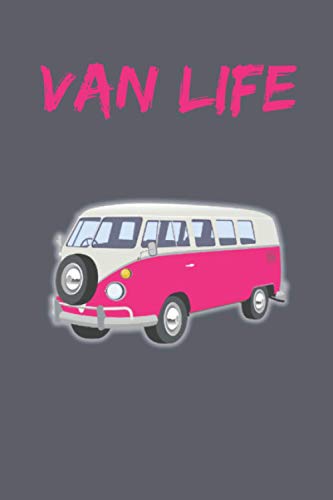 Van Life: Vanlife Journal with pink bus to describe your experiences and adventures