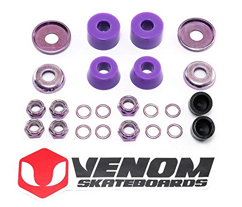 Venom Skateboards Kit de reconstrucción de bujes y tuercas universales para camiones - Cilindro - duro 96a