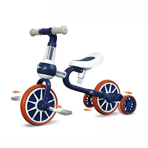 YGJT Triciclo Bebe Bicicleta Niño 1-4 Años Correpasillos de Equilibrio 3 en 1 Triciclos Bebes con Pedales con 4 Ruedas para Niños Regalos Originales Niña Cumpleaños (Azul)