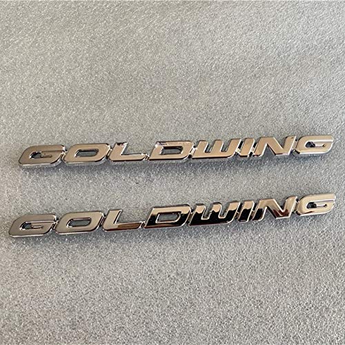 1 par de la batería de la Motocicleta Cubierta del Lado de la cochera Emblema Emblema Adhesivo Logo símbolo Marca ABS Silver para Honda Goldwing GL 1800 GL1800 (Color : Silver)