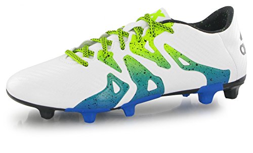 adidas X 15.3 FG/AG, Botas de fútbol Hombre, Blanco/Negro/Verde (Ftwbla/Negbas/Seliso), 45 1/3