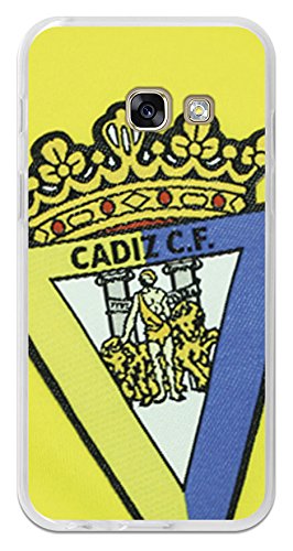 BeCool Funda Gel Flexible Cádiz C.F. para Samsung Galaxy A3 2017 - Carcasa TPU Licencia Oficial Cádiz C.F. Escudo1