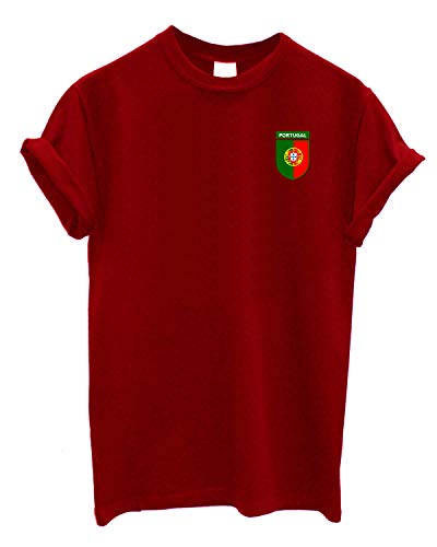 Camiseta de cuello redondo con escudo del equipo de Portugal para fútbol, rugby, cricket, portugués