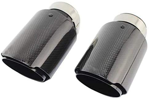 CARTUNER® Carbon Duplex - Tubo de escape (90 mm, acero inoxidable, conexión de 60 mm), color negro