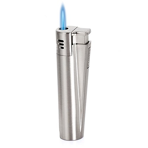 CLIPPER - Encendedor con llama larga ( butano, metal) plata brillo.