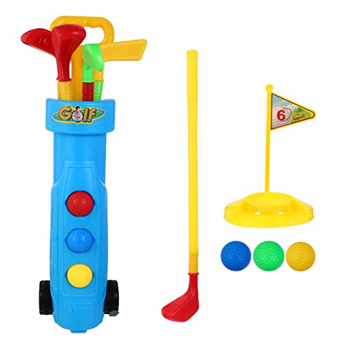 CLISPEED 2 Juegos de Juego de Golf para Niños Entrenamiento Pelotas de Golf Clubes Equipo Ejercicio Interior Patio Exterior Regalos Activos para Niños