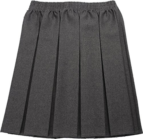 CreativeMinds UK - Falda de uniforme escolar para niña, diseño plisado, cintura elástica Gris gris 9-10 Años