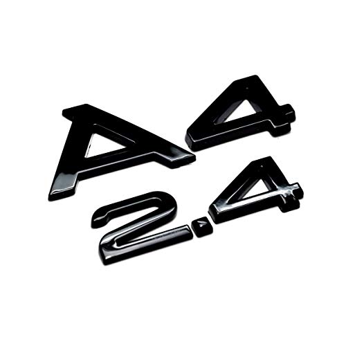 Emblem - Insignia trasera para coche, color negro brillante A4 2,4