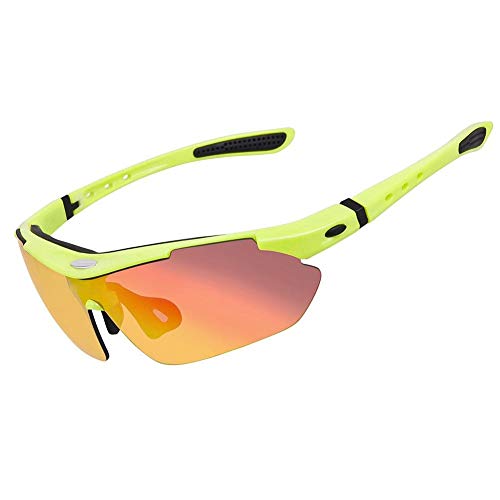 Esquí Gafas de Sol polarizadas para Hombres y Mujeres Deportes al Aire Libre Gafas a Prueba de Viento Equipo para Montar en Bicicleta Gafas para Esquiar y Escalar, Amarillo