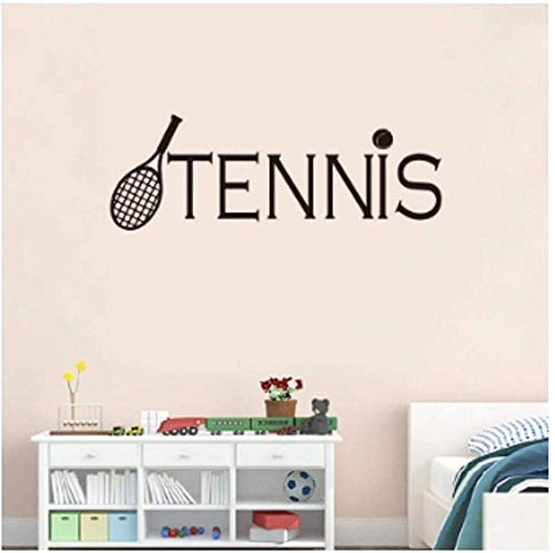 Estilo deportivo Raqueta de tenis Pegatinas de pared Calcomanías Dormitorio Sala de estar Decoración Mural del hogar Pegatinas de jugador de tenis talladas para pared 57Cmx20Cm