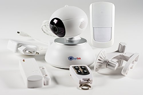 eyelink Pro – Cámara IP inteligente y sistema de alarma con sensor – mando a distancia – con aplicación alemana iOS y Android