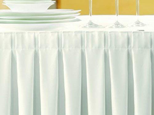 Gastro Uzal Skirting Excellent - Faldón para mesa (520 x 73 cm, para mesas de 170 x 80 cm, diámetro de 160 cm, con velcro en la parte trasera), color blanco