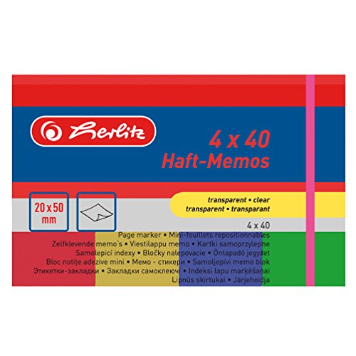 Haftnotizen Haft-Memos 20x50 4x40Bl. transp.fs. LW