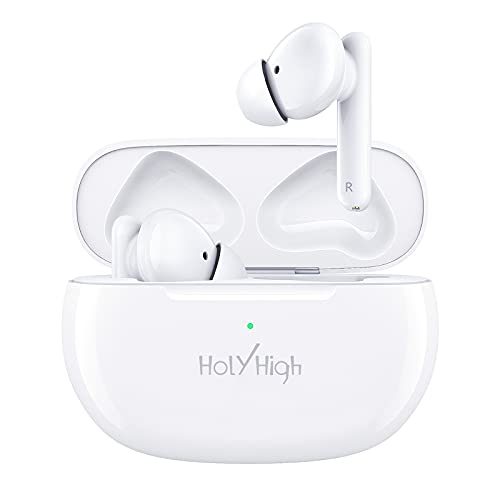 HolyHigh Auriculares Bluetooth, Auriculares Inalámbricos Bluetooth Cancelación Activa de Ruido ANC,4-Mics Incorporados,Carga Rápida USB-C, Control Táctil,Impermeable IPX5 In-Ear