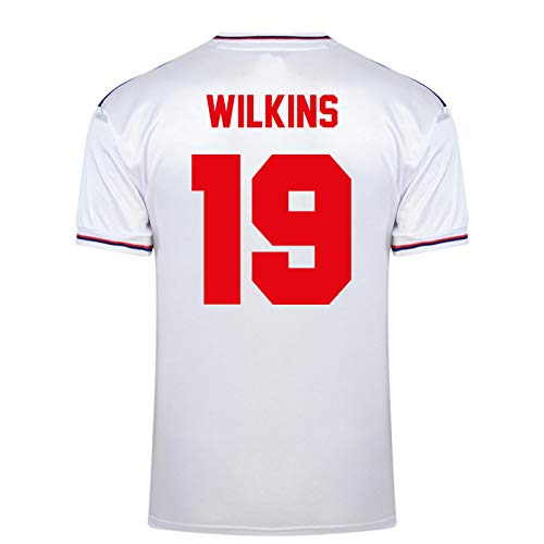 Inglaterra - Camiseta 1ª y 2ª equipación Final Copa del Mundo 1982 - Oficial - Blanco - Wilkins 19 - S