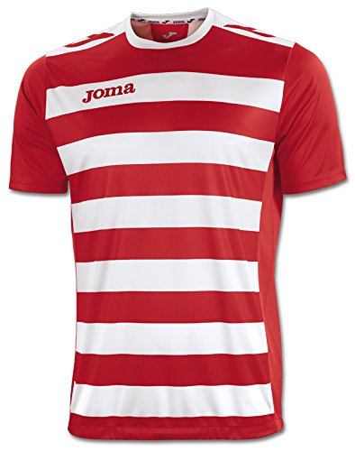 Joma Camiseta Europa II Rojo-Blanco M/C, Hombre, 10-12
