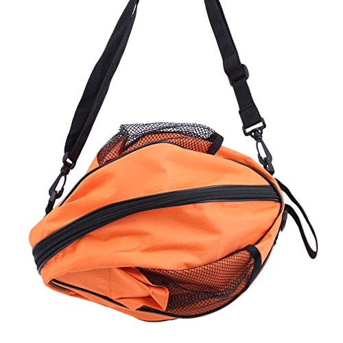 L_shop - Bolsa de deporte para equipamiento de entrenamiento, bandolera para llevarla al hombro, ideal para jugadores de baloncesto y fútbol, color naranja, tamaño As it is description